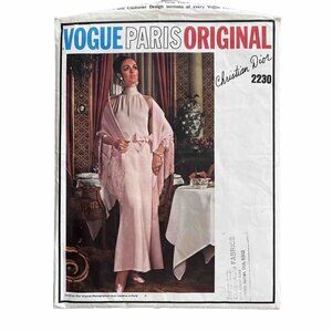 Vogue 2230 Paris Original Christian Dior Semi-Fitted Dress Size 10 Bust 32.5"